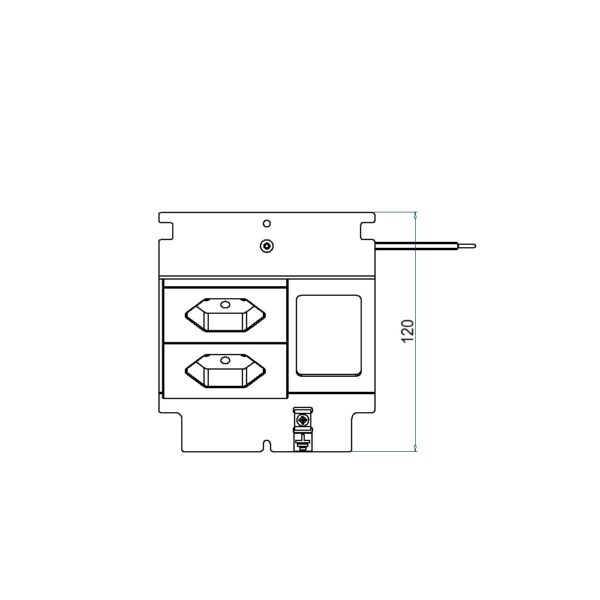 Produktbild UBD 133 137  -  Steckdoseneinsatz für 3 FLF, inkl. 2x T13 weiss